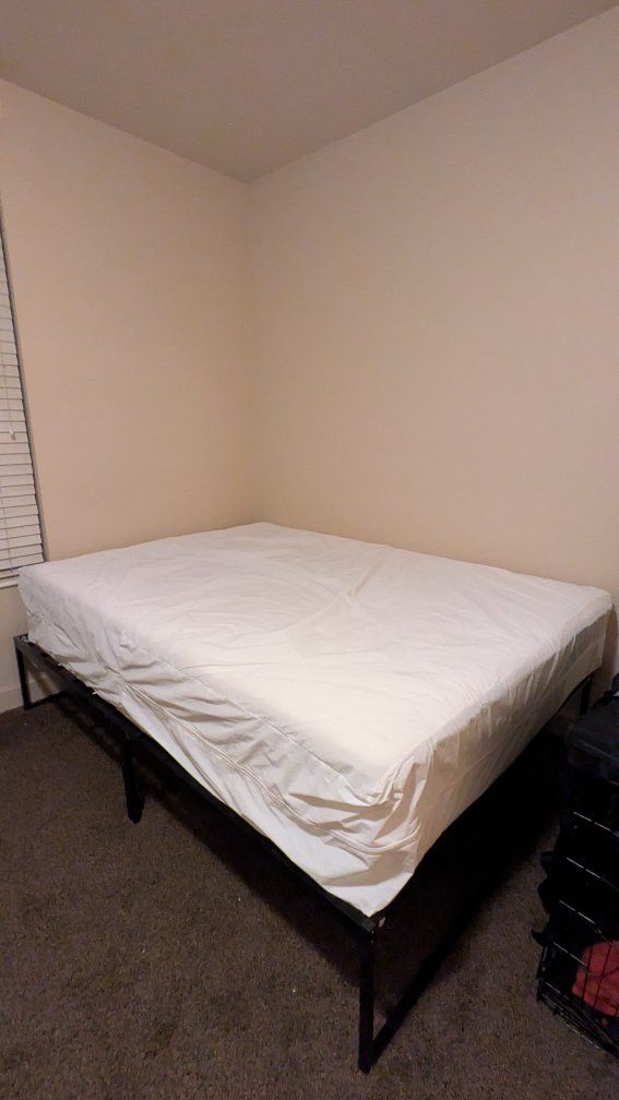 Queen Bed Frame and Mattress