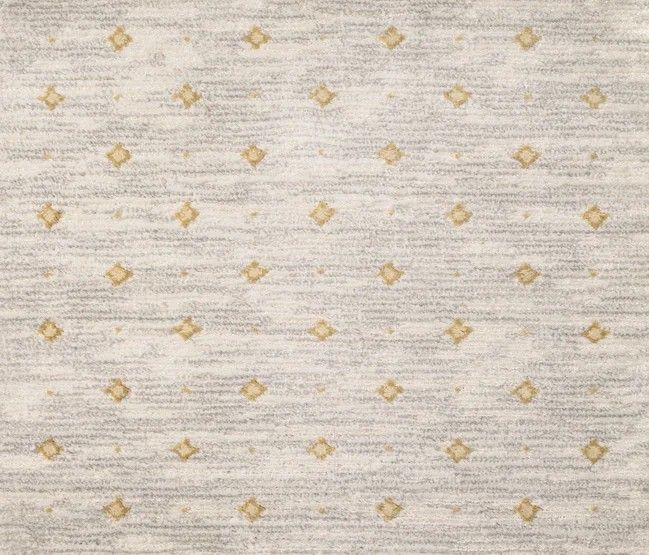 Gray and Yellow Patterned Carpet Remnant - 9' x 7'9"