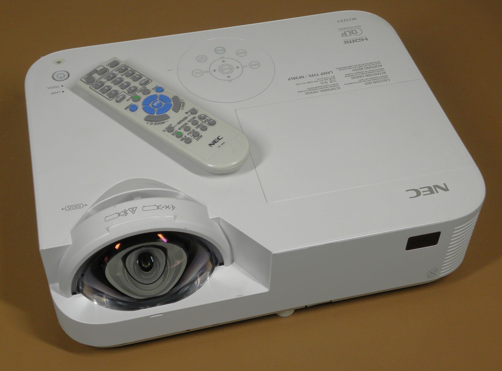 NEC M332XS Short Throw 3300 Lumens Projector