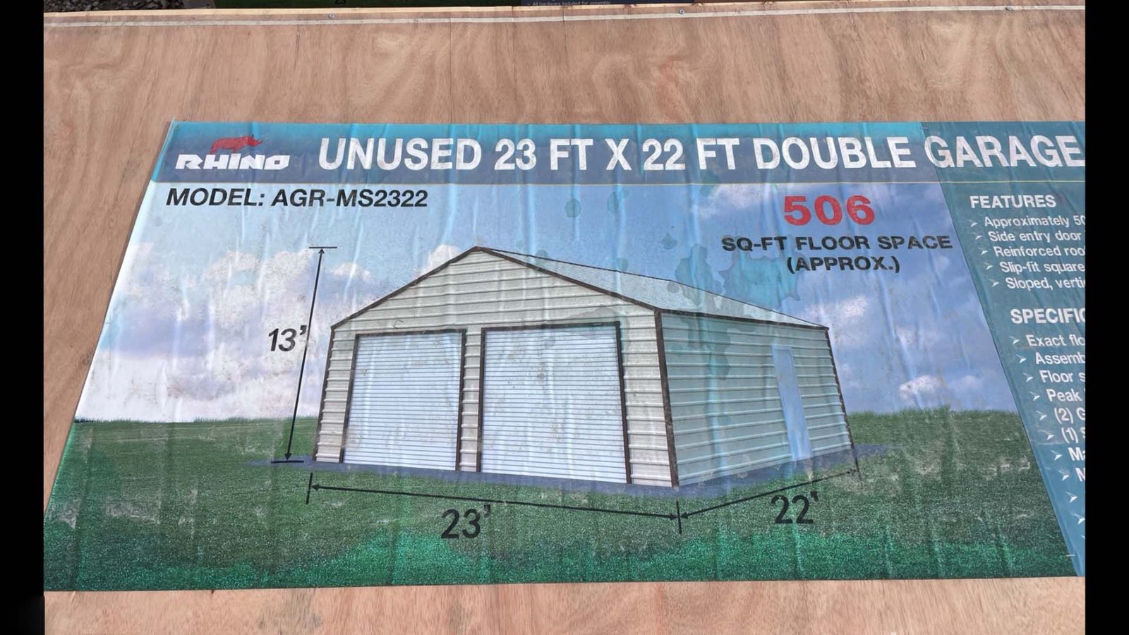 23' x 22' x 13' Metal Garage Kit