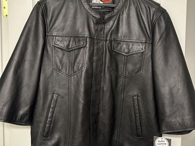 First Manufacturing 3/4 sleeve Leather Vest $80