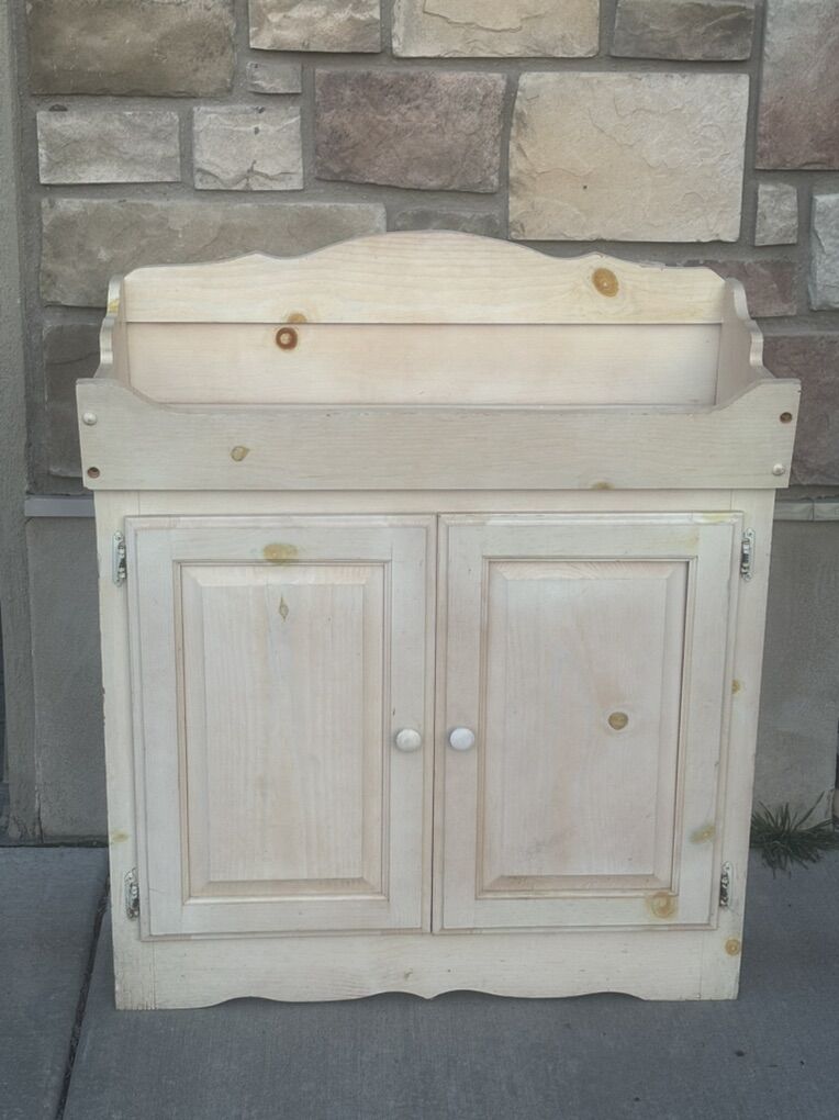 Rustic Wood Storage Cabinet with Shelves