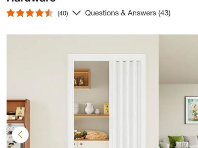 ARK DESIGN 36 in. x 80 in. White Vinyl PVC Panel Accordion Door