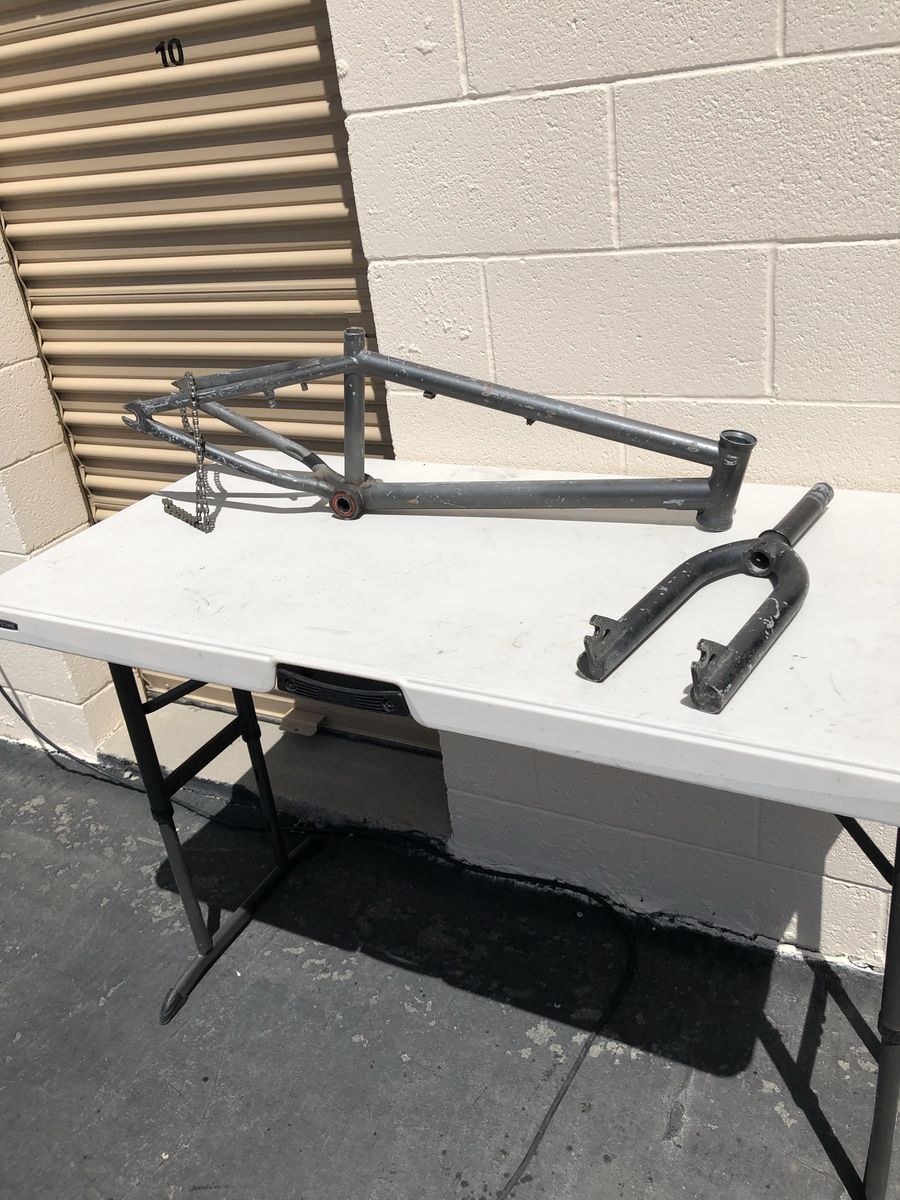 Vintage GT BMX Bike Frame and Front Fork - Matte Grey/Black