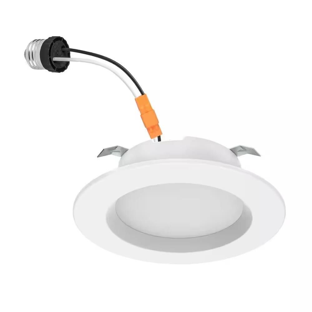4 in. Integrated LED Recessed Retrofit Light Trim with Selectable Color Temperature, (4-Pack)