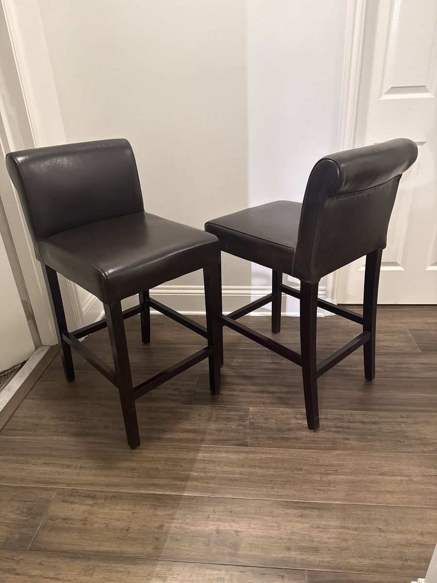2 Faux Leather Counter Chairs, like NEW