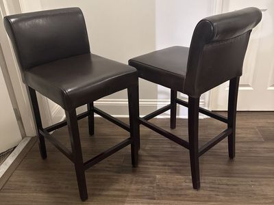 2 Faux Leather Counter Chairs, like NEW