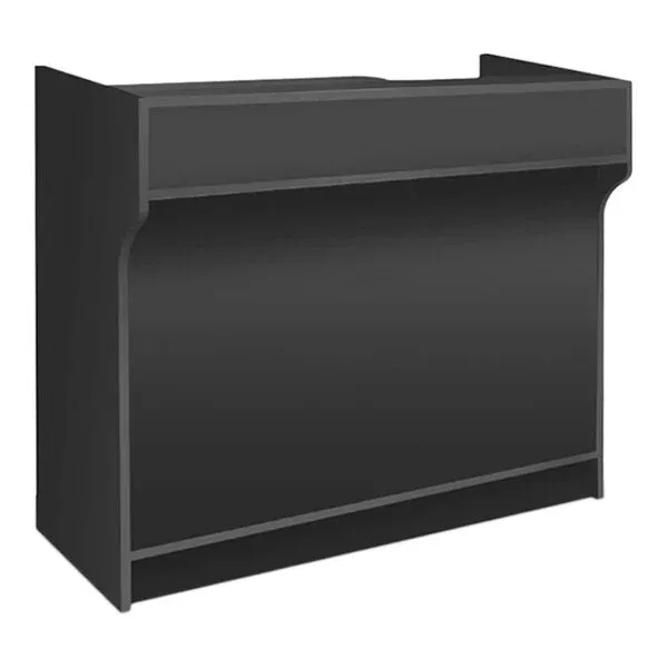 Store Cash Wrap Counter: 48" Wide Low Style - Black Melamine