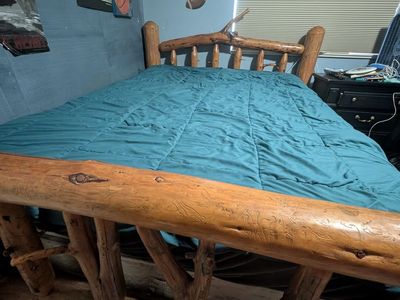 Rustic, Wooden log bed,