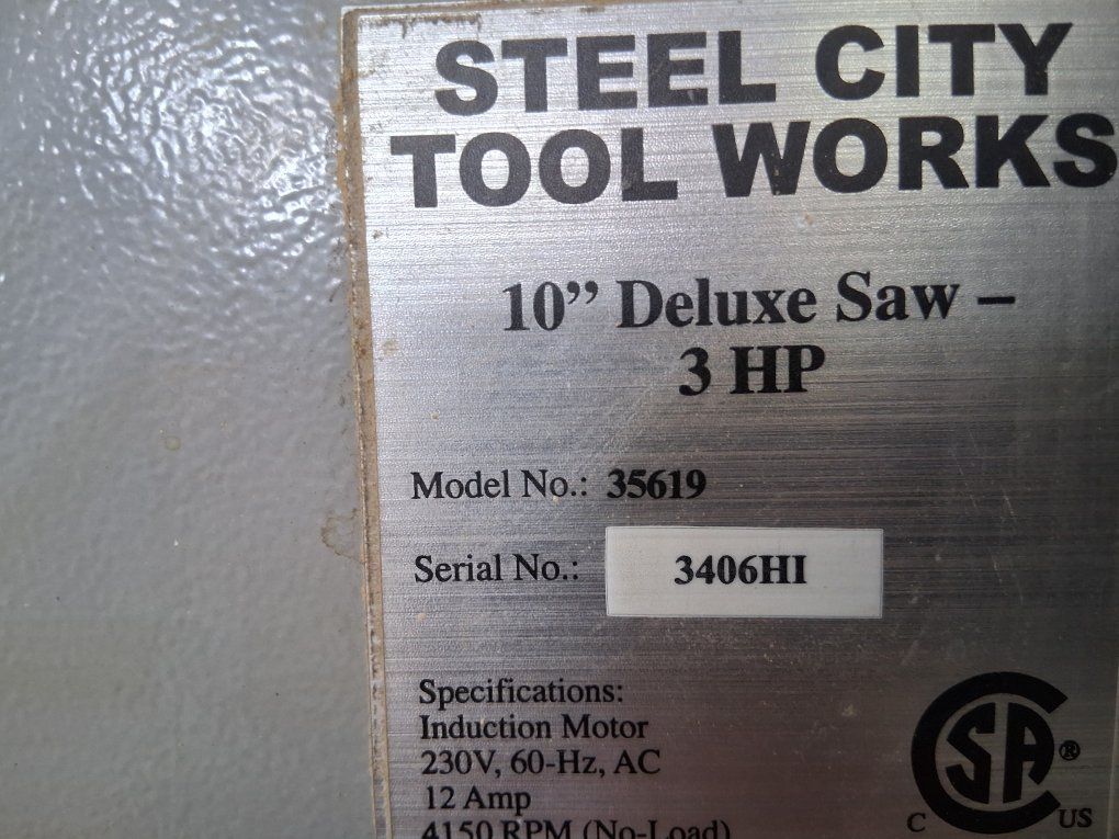 Steel City model 35619 cabinet saw