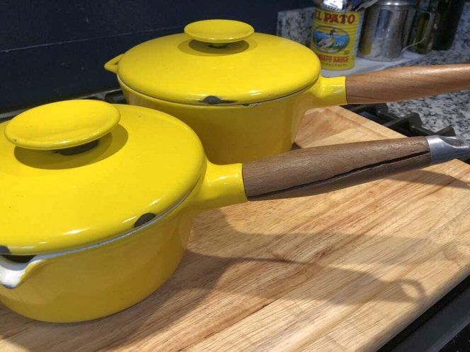Vintage Copco Cast Iron Enamel Saucepan Set