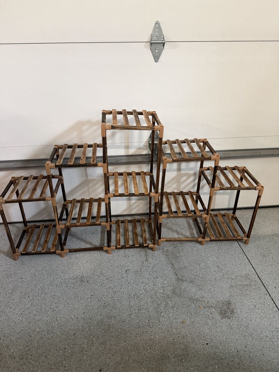 Multi-Tier Wooden Plant Stand Display Shelf