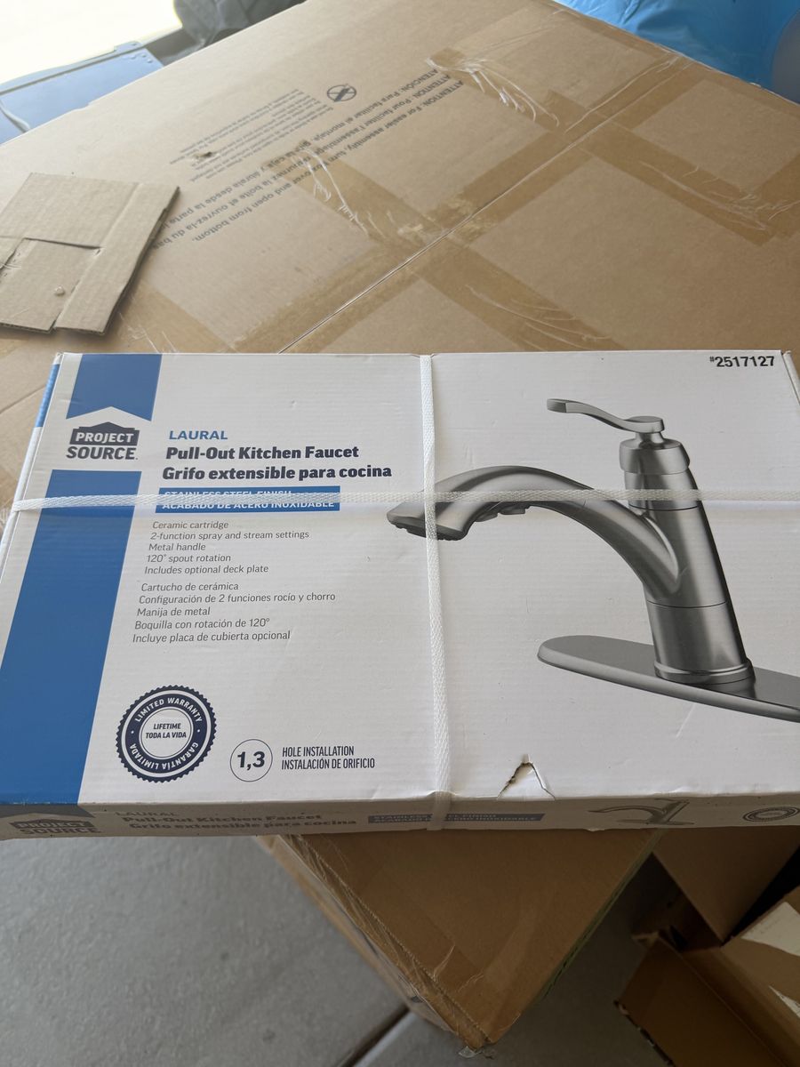 NEW Unopened Project Source Pull-Out Kitchen Faucet - Stainless Steel