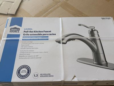 NEW Unopened Project Source Pull-Out Kitchen Faucet - Stainless Steel
