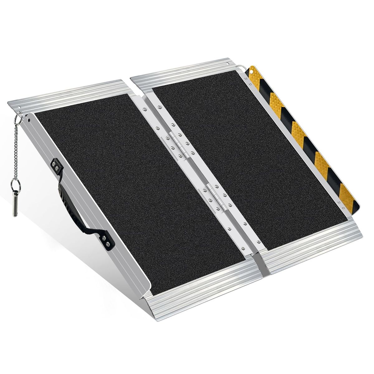 New 2FT Portable Wheelchair Ramp – 800lb Capacity, Folding Non-Slip Aluminum Handicap Ramp
