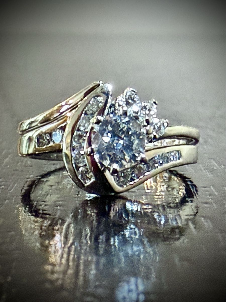 14K White Gold Natural Diamond Bridal Set | 0.50 ct Center | G/SI | Size 5.5