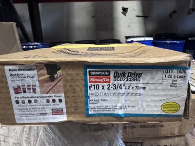 Simpson Strong-Tie Quik Drive DCU234SRD #10 x 2-3/4" Composite Deck Screws, 1000 Count, Red $125/BOX