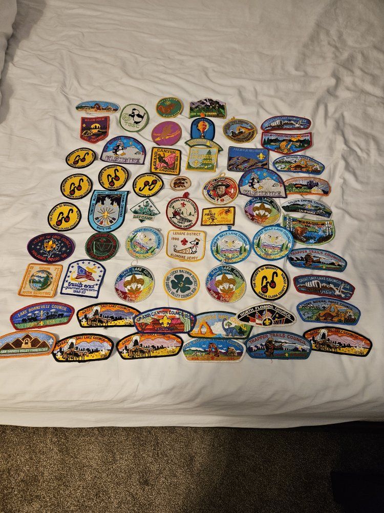 Large Lot Vintage Boy Scout & Girl Scout Patches - Over 50 Various Councils & Events