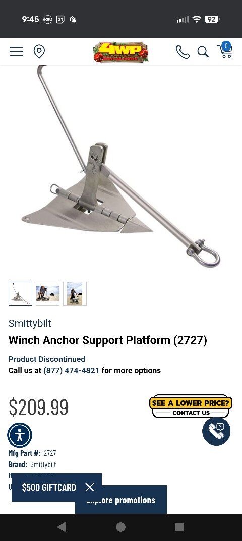 winch anchor support ground anchor smittybuilt
