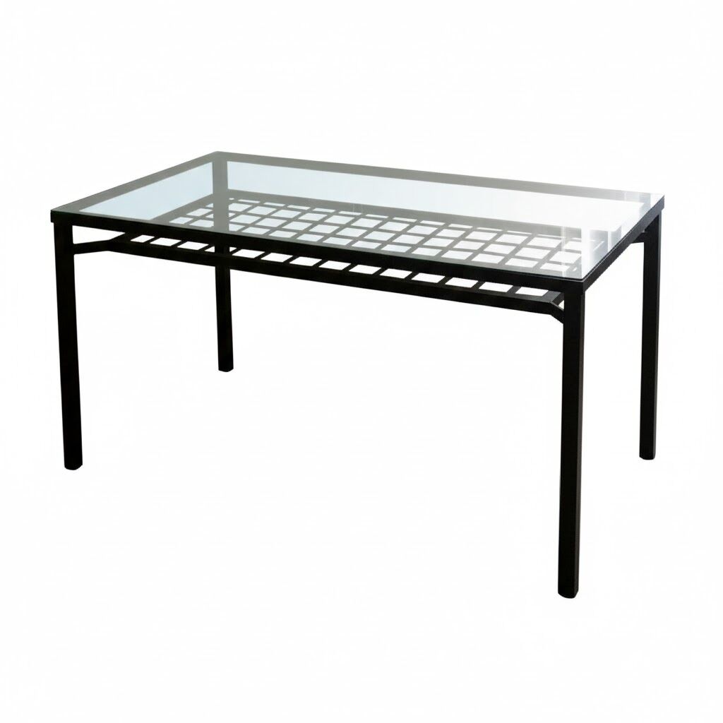 Industrial Modern Glass Dining Table
