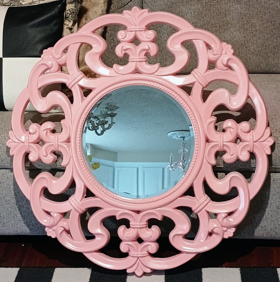 Pink Ornate Wall Mirror