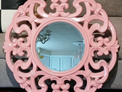 Pink Ornate Wall Mirror