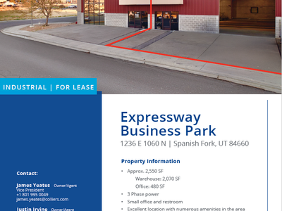 Flex/Warehouse Unit for Lease in Spanish Fork - 2,550 SF