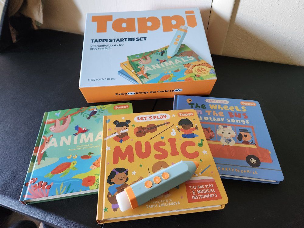 Like New Tappi Interactive Starter Set - 3 Books + Play Pen - Screen Free!