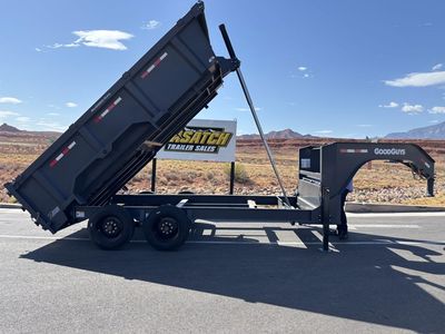 2027 GoodGuys Trailers 7' x 16' 17.6K Gooseneck Low Pro Dump with 3 ft High Sides, Telescopic Cylind