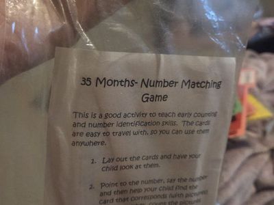 35 Months - Number Matching Game Educational Activity Cards for Early Counting