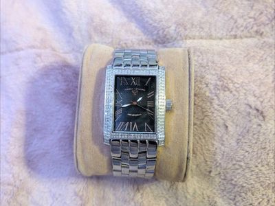 Swiss Legend Diamond Accent Stainless Steel Rectangular Watch