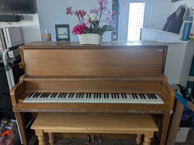 Short upright piano