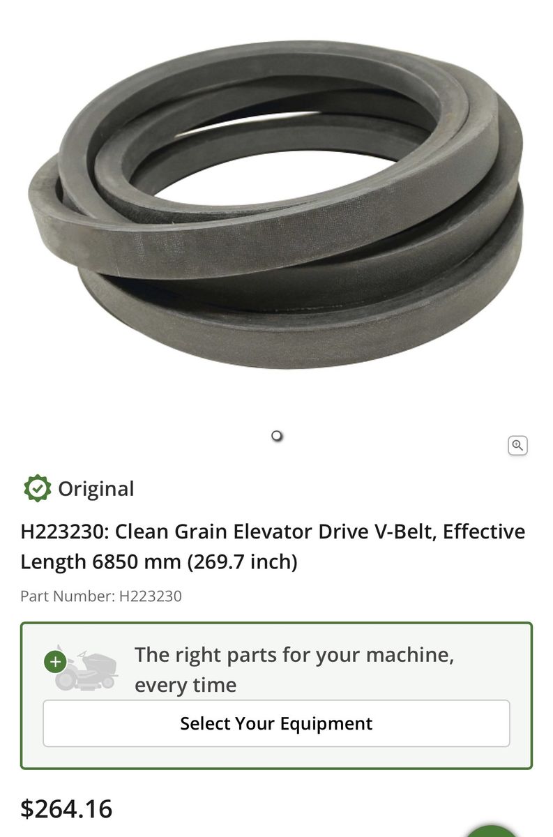 H223230 Clean Grain Elevator Drive V-Belt - 6850mm (269.7 inch) OEM Part (3 available each)