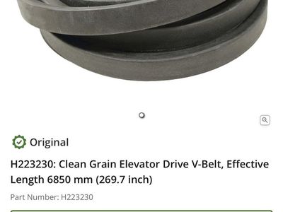 H223230 Clean Grain Elevator Drive V-Belt - 6850mm (269.7 inch) OEM Part (3 available each)
