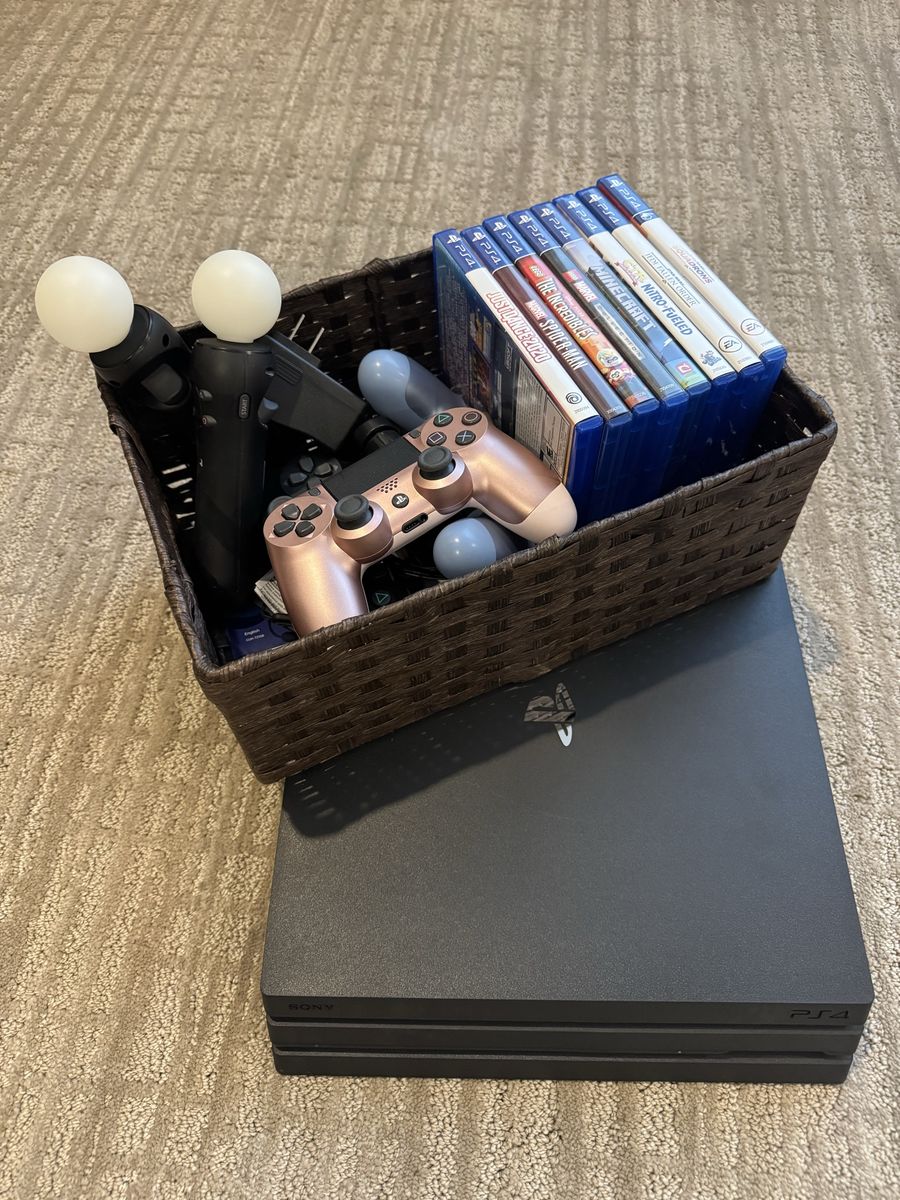 Sony PS 4 Pro 1TB Console Bundle with 3 DualShock 4 Controllers, PS Move, Camera & 8 Games