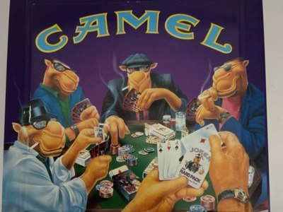 Camel Cigarettes Poker Set Collectible Tin Box with Playing Cards & Chips-(Collectible Box)