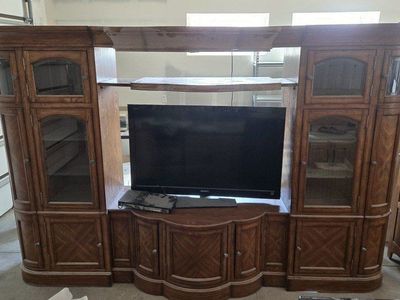 Large Wooden Entertainment Center TV Console