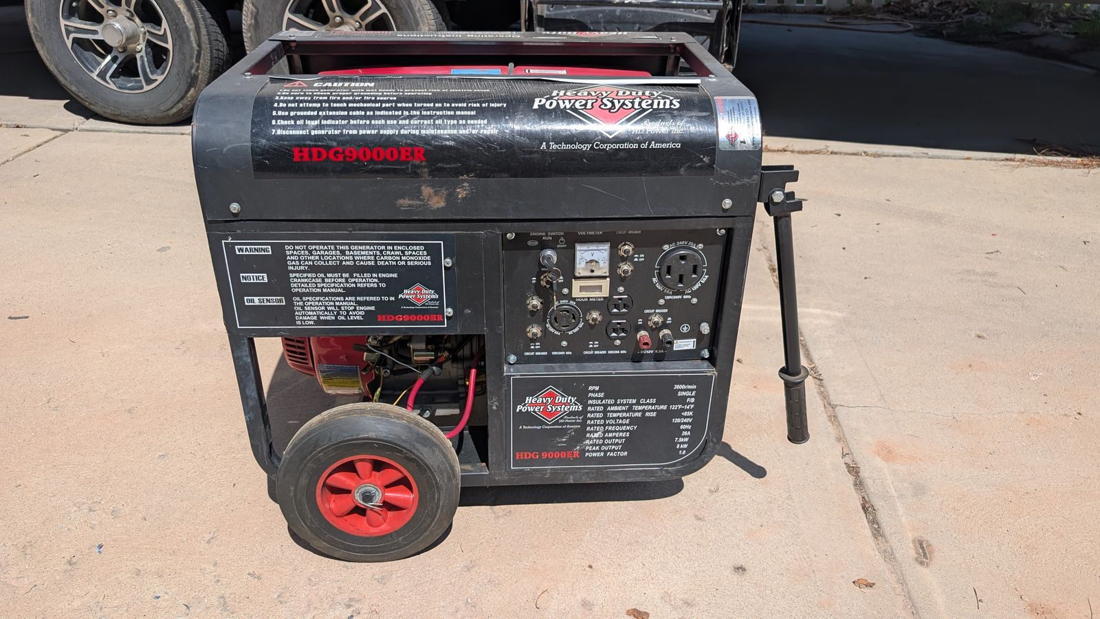 Heavy Duty Power Systems HDG9000ER 15HP Generator