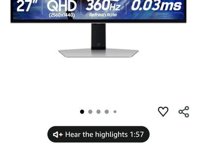 1440p samsung odyssey g6 360hz oled monitor!