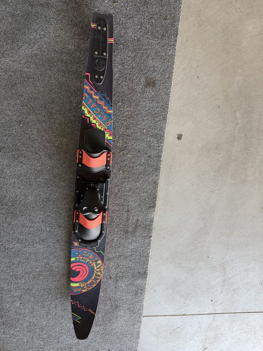Connelly Vintage slalom Water Ski - Red & Black with Colorful Graphics