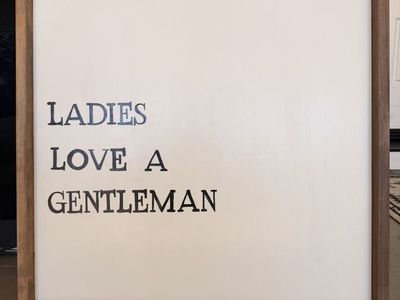 Sugarboo Decorative Wall Sign: "Ladies Love a Gentleman" - Rustic Wood Frame Home Decor, 18x18"