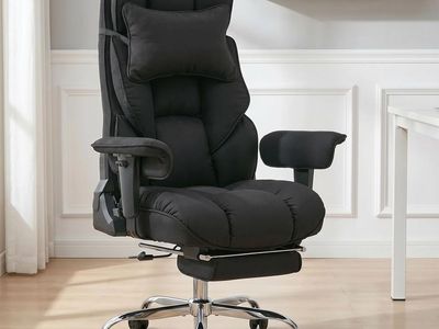 NEW Big and Tall Office Chair 400lbs, Breathable Fabric with Pocket Spring Cushion, 155° Reclining Computer Chair