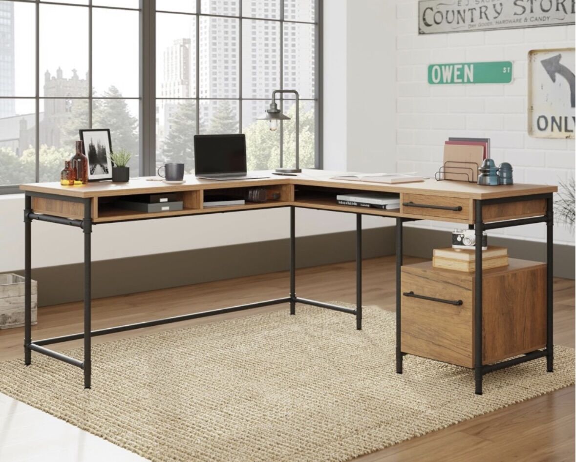 NEW Industrial L- Shaped Desk