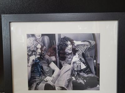 Framed Led Zeppelin Black & White Photograph Print (12.5" x 15.5")