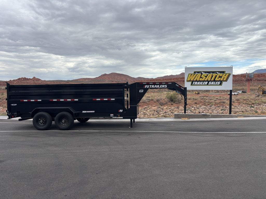 2026 PJ Trailers 7x16 16K Gooseneck Low Pro Dump Trailer with 4' Sides
