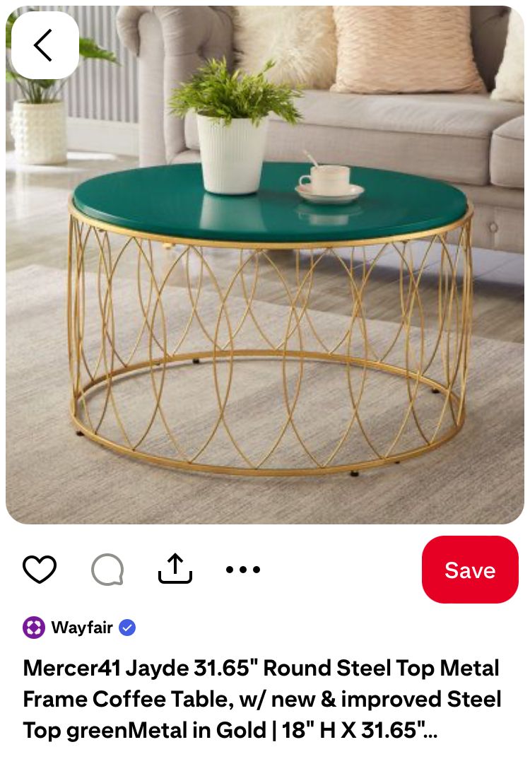 Round Steel Top Metal Coffee Table