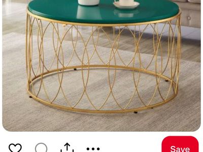 Round Steel Top Metal Coffee Table