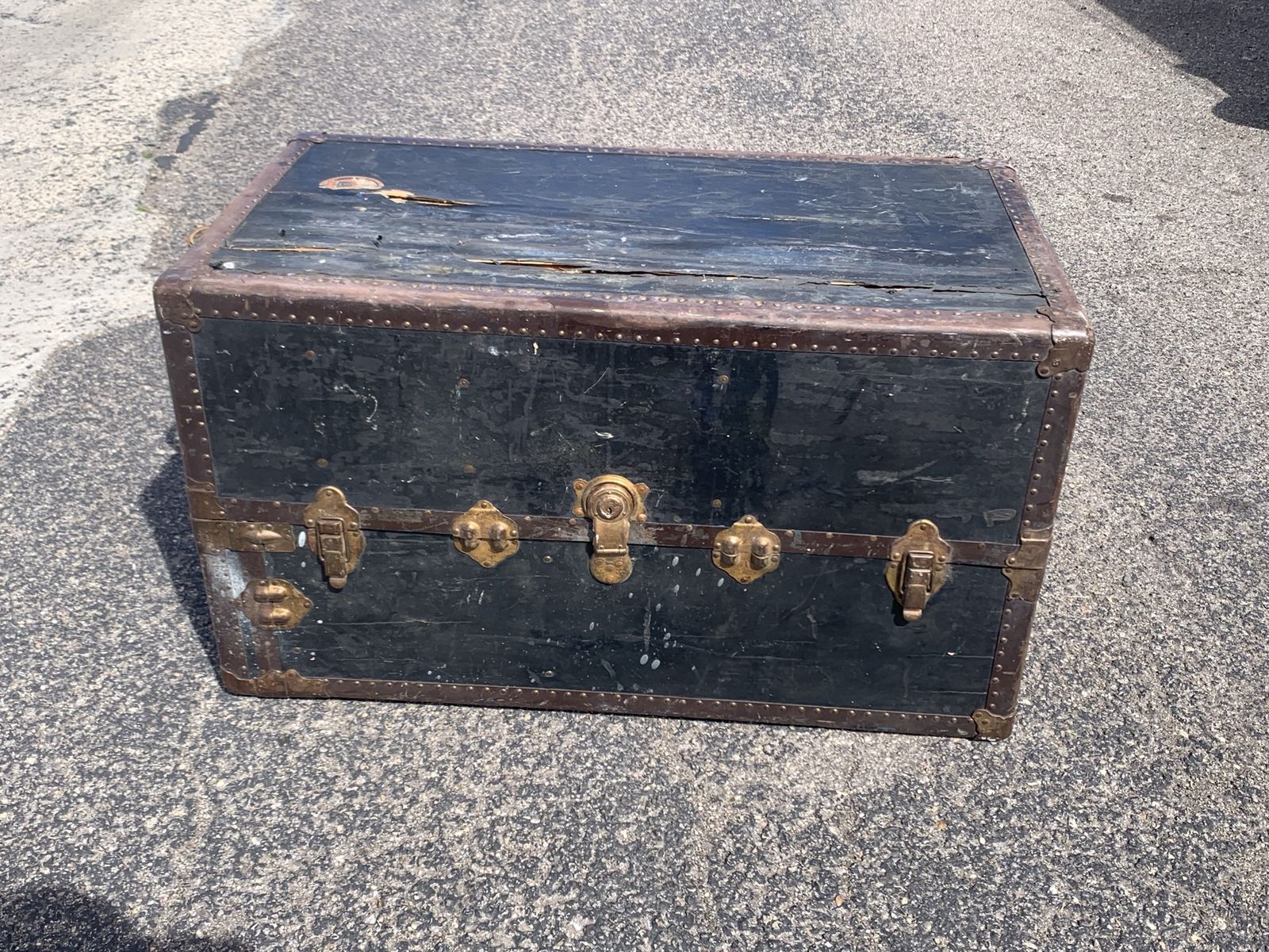 Large antique steamer trunks