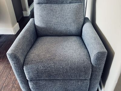 Blue/Grey Fabric Manual Reclining Armchair / Glider