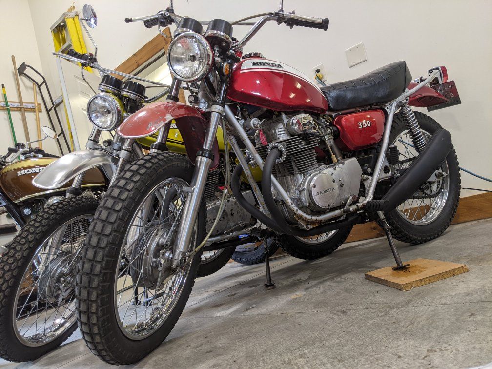 1971 Honda SL350-K1 Candy Ruby Red with buddy seat-CLEAN TITLE